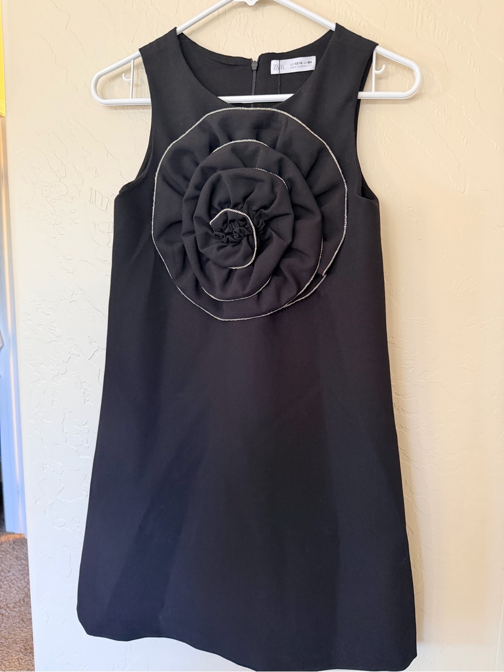 Zara Black Sleeveless Dress with Silver Beaded Trim